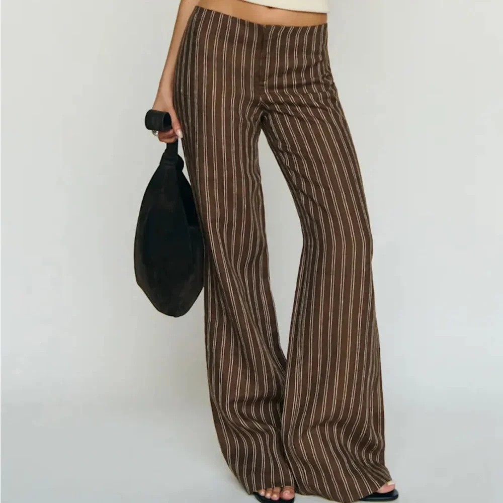 Reformation Vida Linen Low Rise Pant Size 0 - Picture 1 of 9